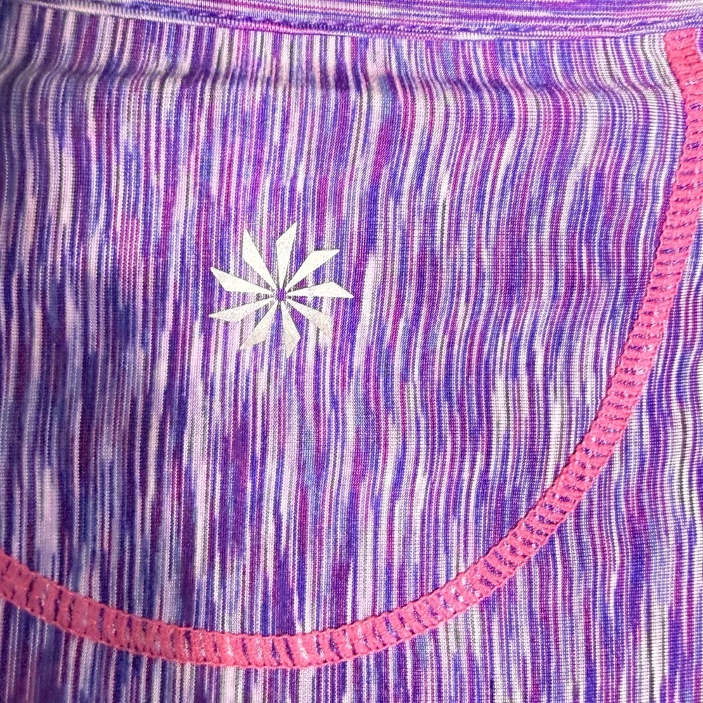 Athleta Women's Short Sleeve Tee in Purple and Pink - Picture 3 of 7